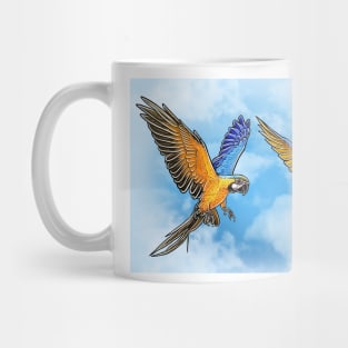 Straw Hat Parrots Luffy and Zoro: Cloud Background Mug